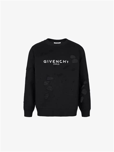 sweatshirt givenchy|Givenchy destroyed sweatshirt.